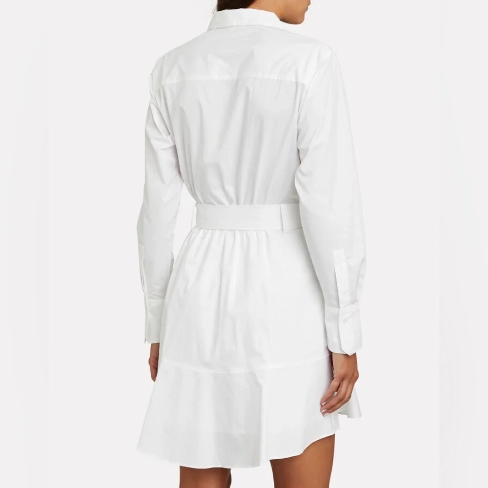 New! A.L.C. Jacey Cotton Poplin Belted Asymmetric Shirt Dress 🤍 size 10 - Picture 4 of 12